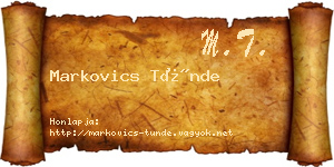 Markovics Tünde névjegykártya