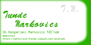 tunde markovics business card